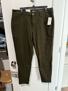 Style & Co. Curvy Skinny Leg Olive Pants